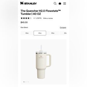 Stanley Quencher Flowstate Tumbler 40 OZ - Cream